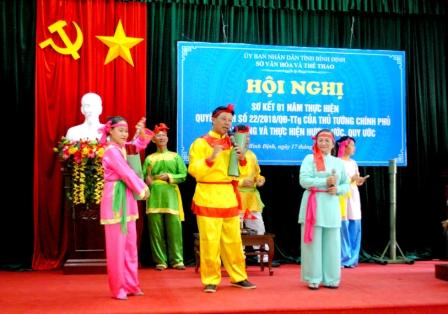 (Tiết mục Bài chòi chào mừng Hội nghị - Ảnh: Huyền Trân)